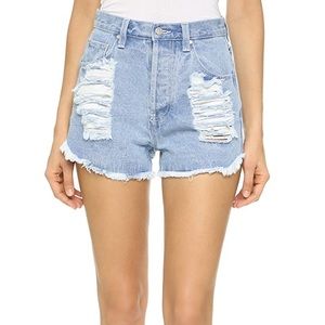 Mink pink jean shorts